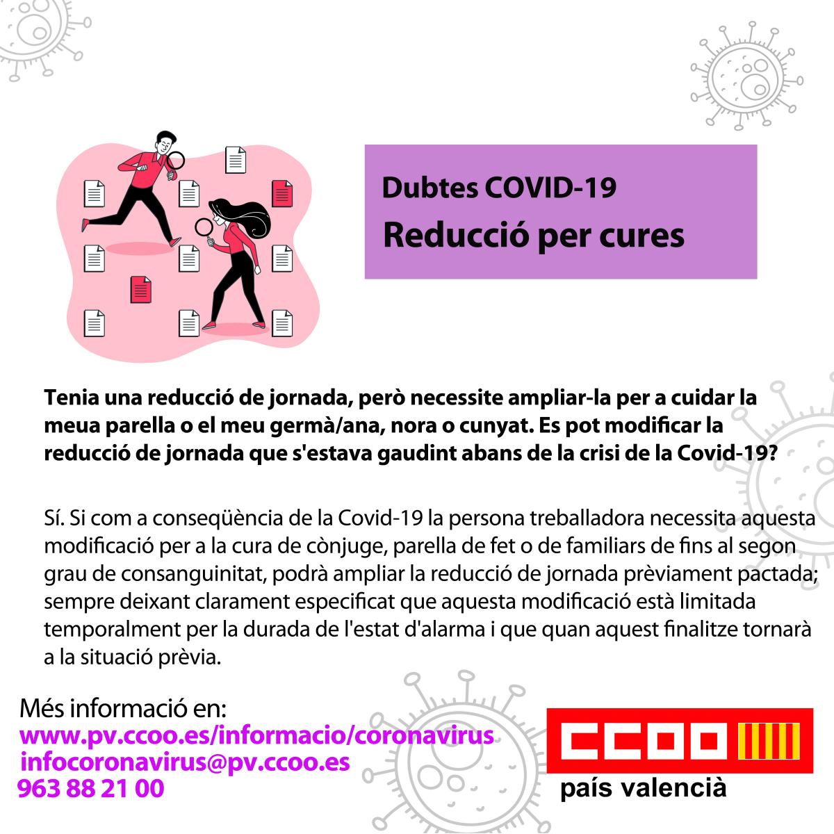 Dubtes COVID-19. Reducci per cures.