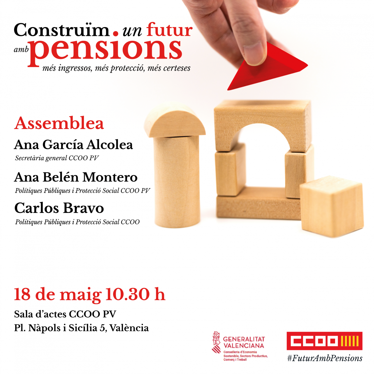 Assemblea sobre l'acord de pensions, a Valncia.