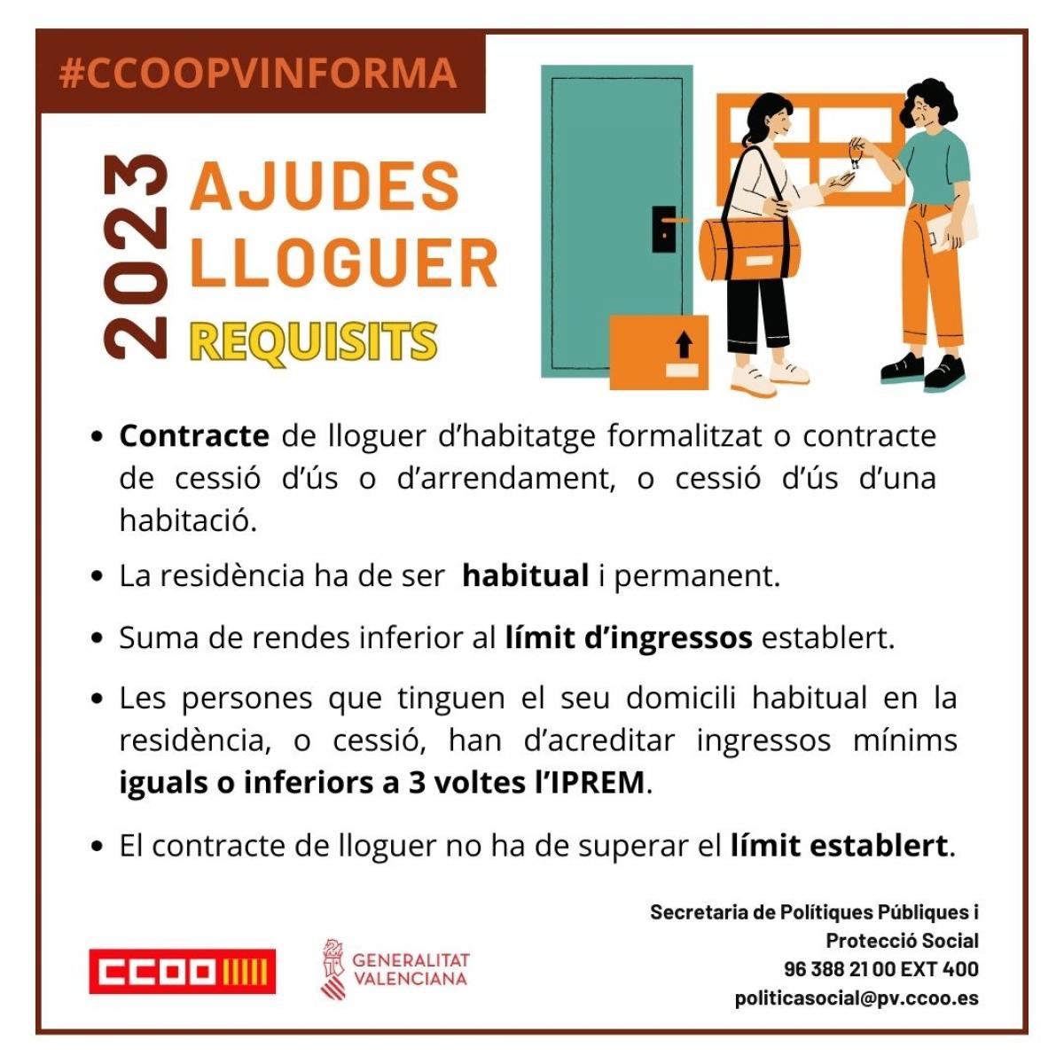 Requisits ajudes lloguer 2023