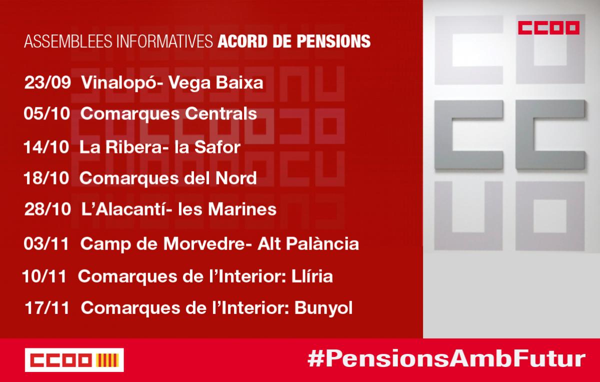 Assemblees informatives sobre pensions.