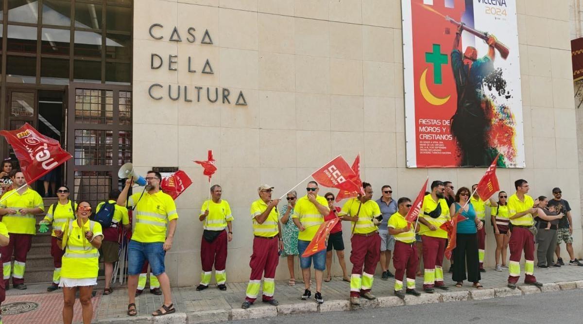 Protesta del personal en una concentracin de 2024.