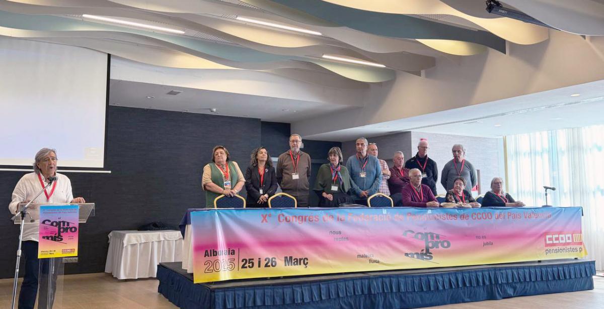 Juan Pradells se dirige al Congreso de la Federacin de Pensionistas CCOO PV