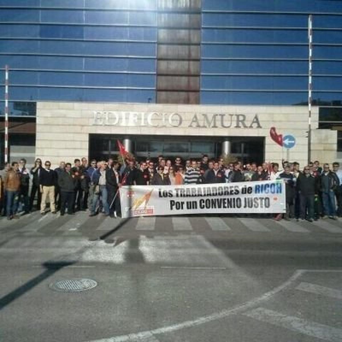 Movilizacin de los trabajadores y trabajadoras de la empresa Ricoh Espaa (foto de archivo)