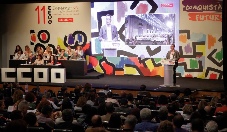El secretario general saliente, Jaime Cedrn, presenta el Informe Balance del mandato que termina