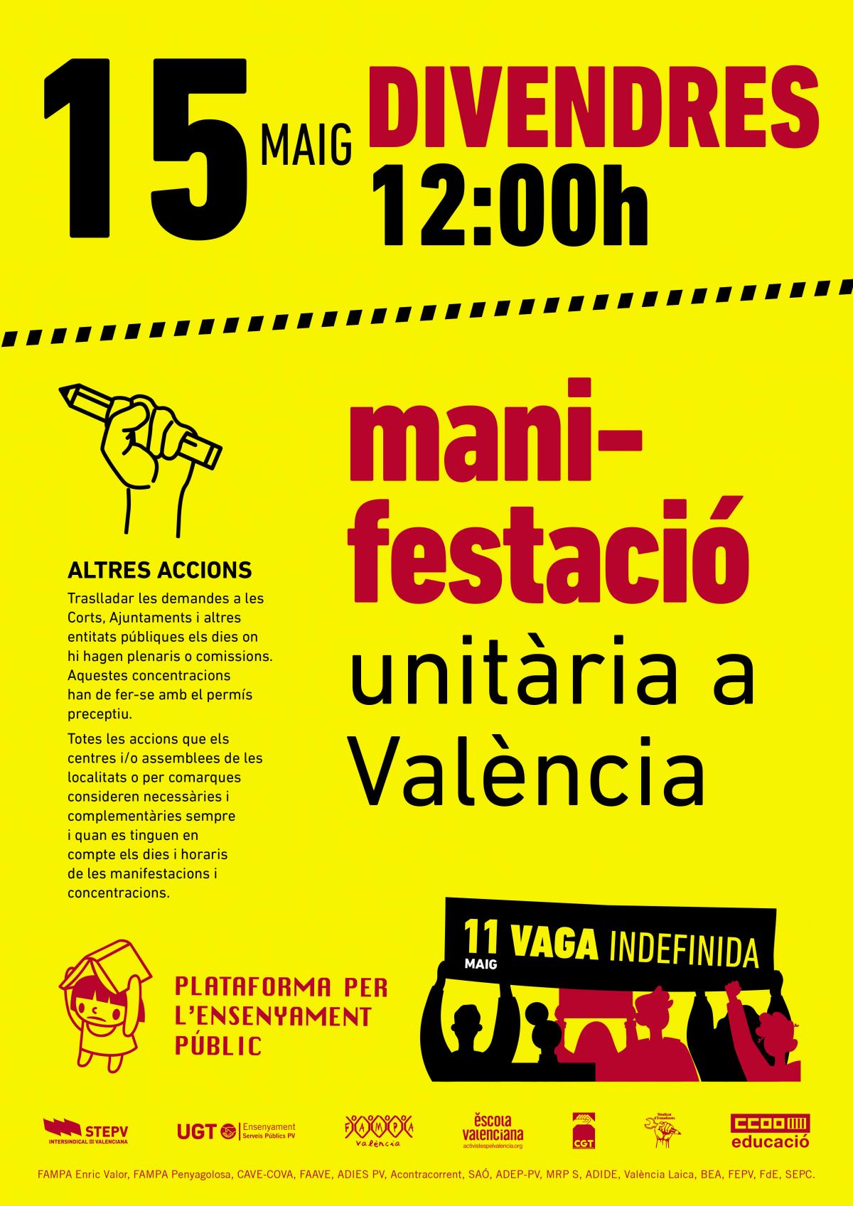 Manifestació unitària a València
