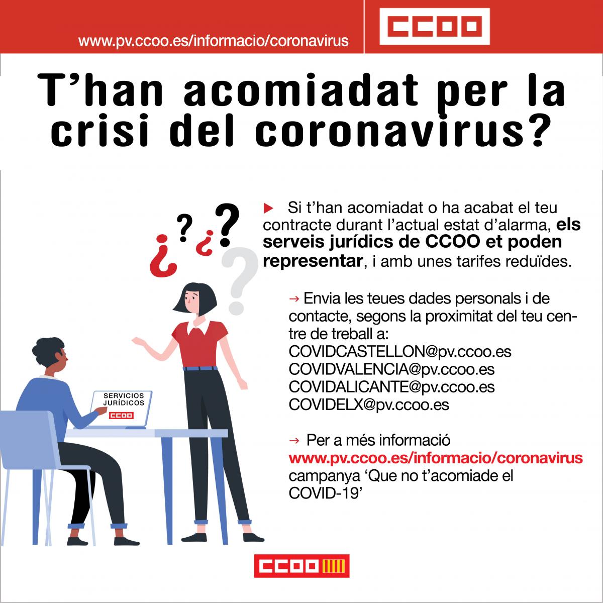 T'han acomiadat per la crisi del coronavirus?