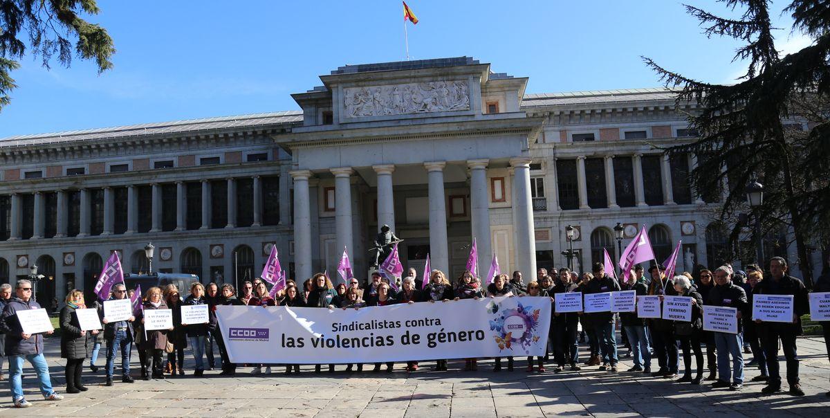 CCOO de Madrid se concentra para condenar una nueva muerte por violencia machista