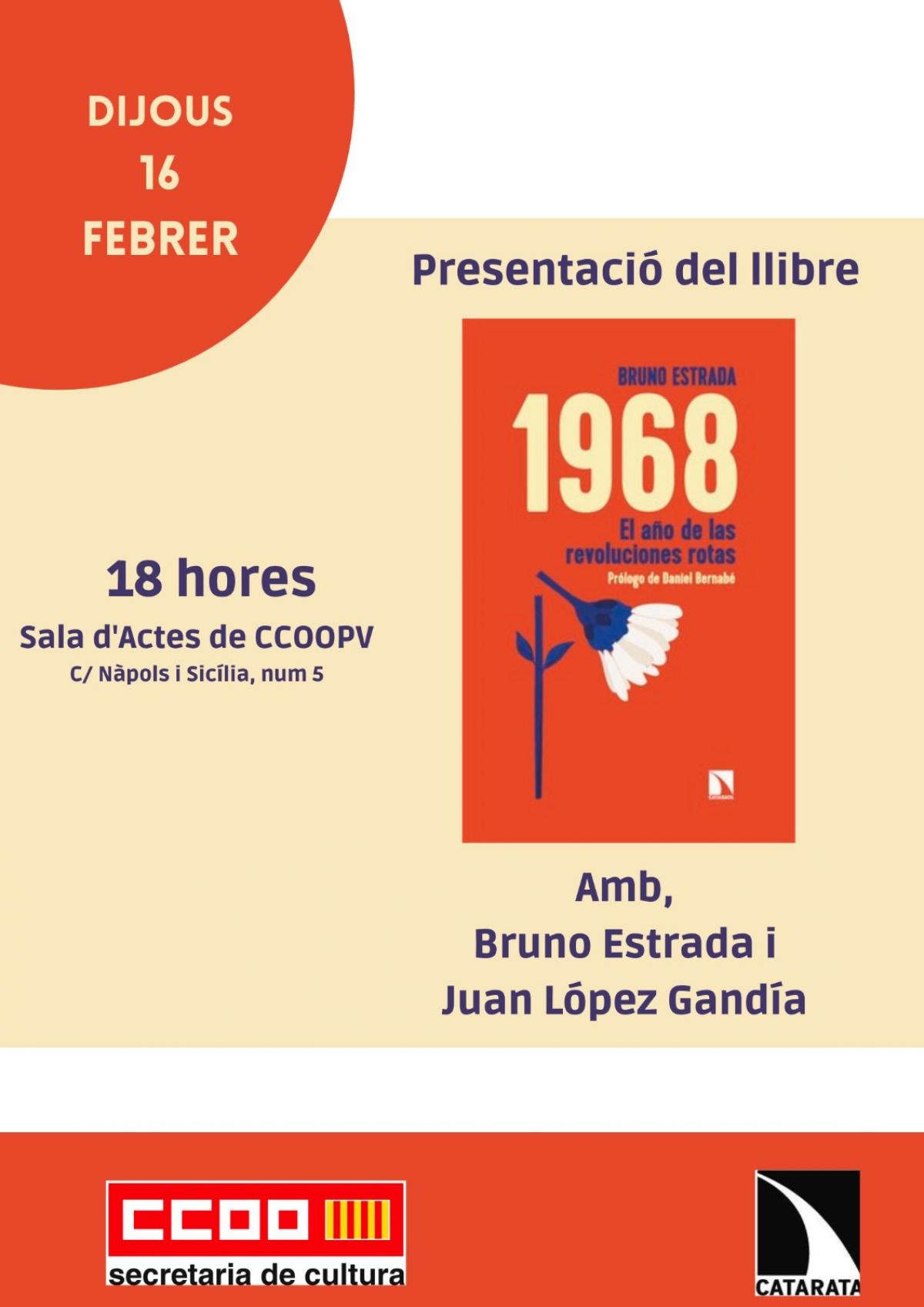 Presentaci del llibre de Bruno Estrada, a CCOO PV.