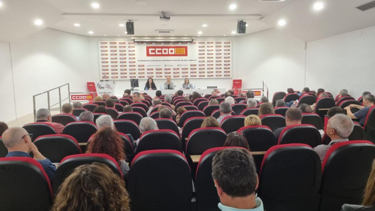 Asamblea sobre el acuerdo de pensiones en CCOO PV.