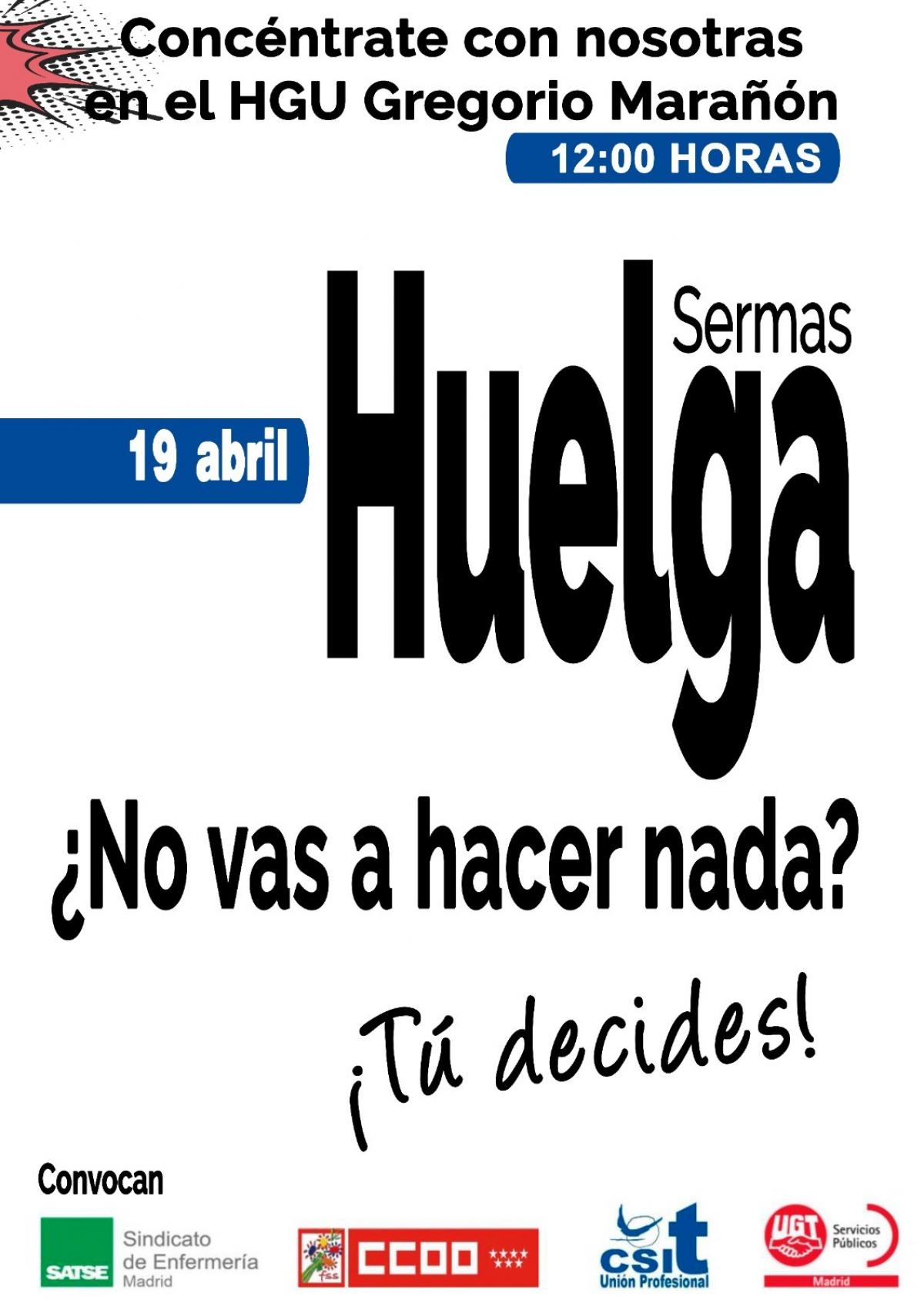 Cartel concentracin huelga