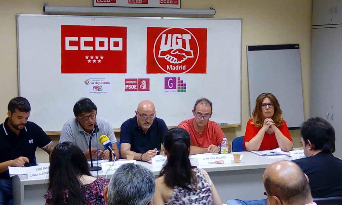 CCOO, UGT, PSOE, Ganar e IUCM-LV exigen la ejecucin de la sentencia del TSJM sobre la funcionarizacin en Alcorcn