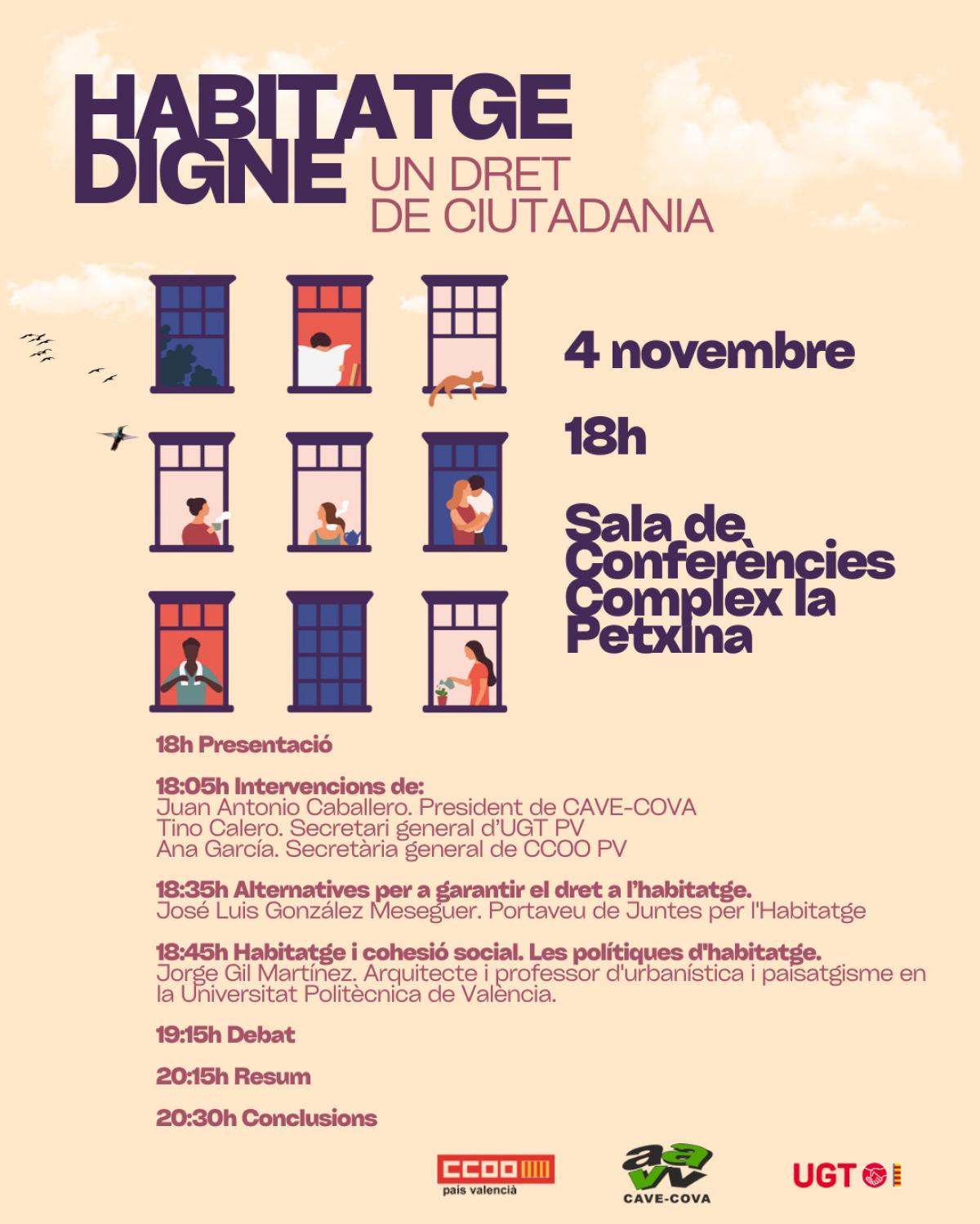 Jornada sobre l'habitatge digne a València.
