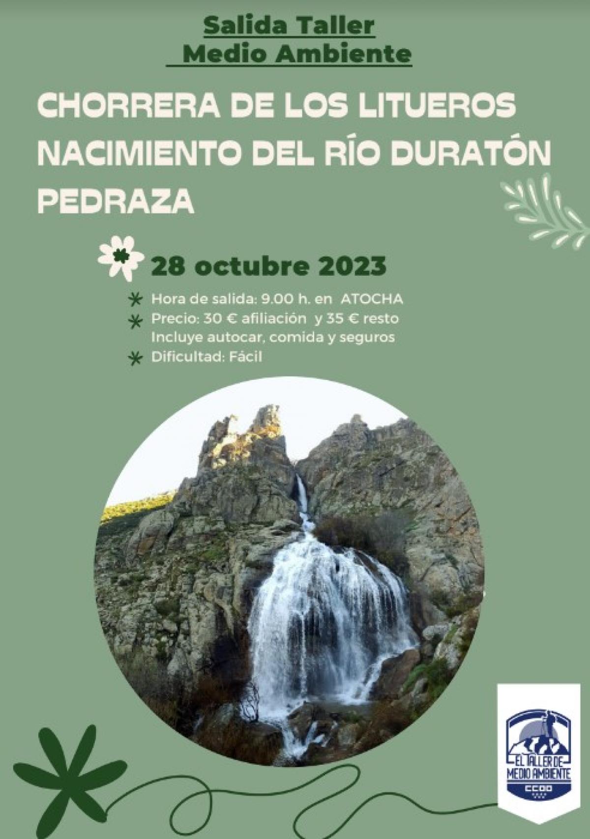 Salida del Taller de Medio Ambiente a la Chorrera de los Litueros, nacimiento del Ro Duratn, Pedraza