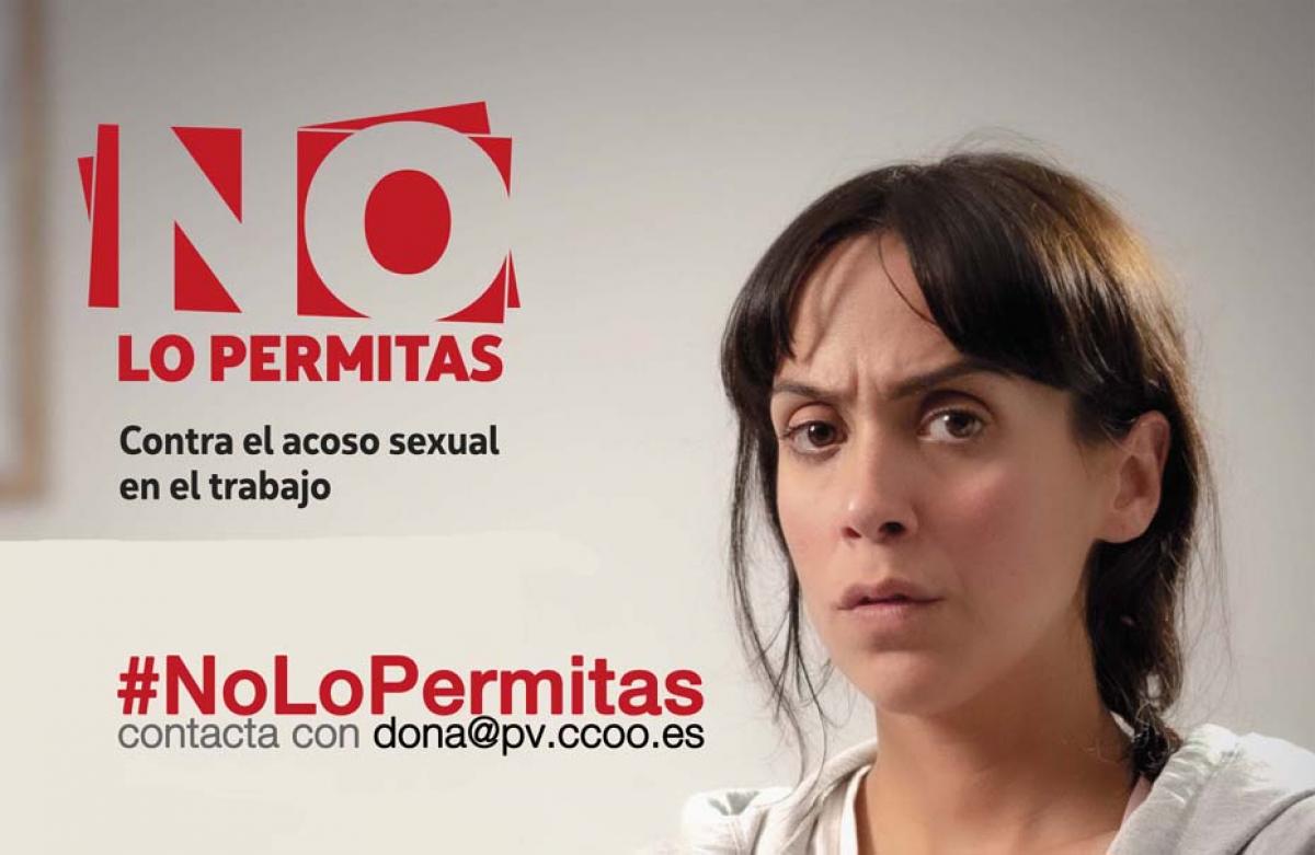 Cartel de la campaa sindical contra el acoso sexual en el trabajo