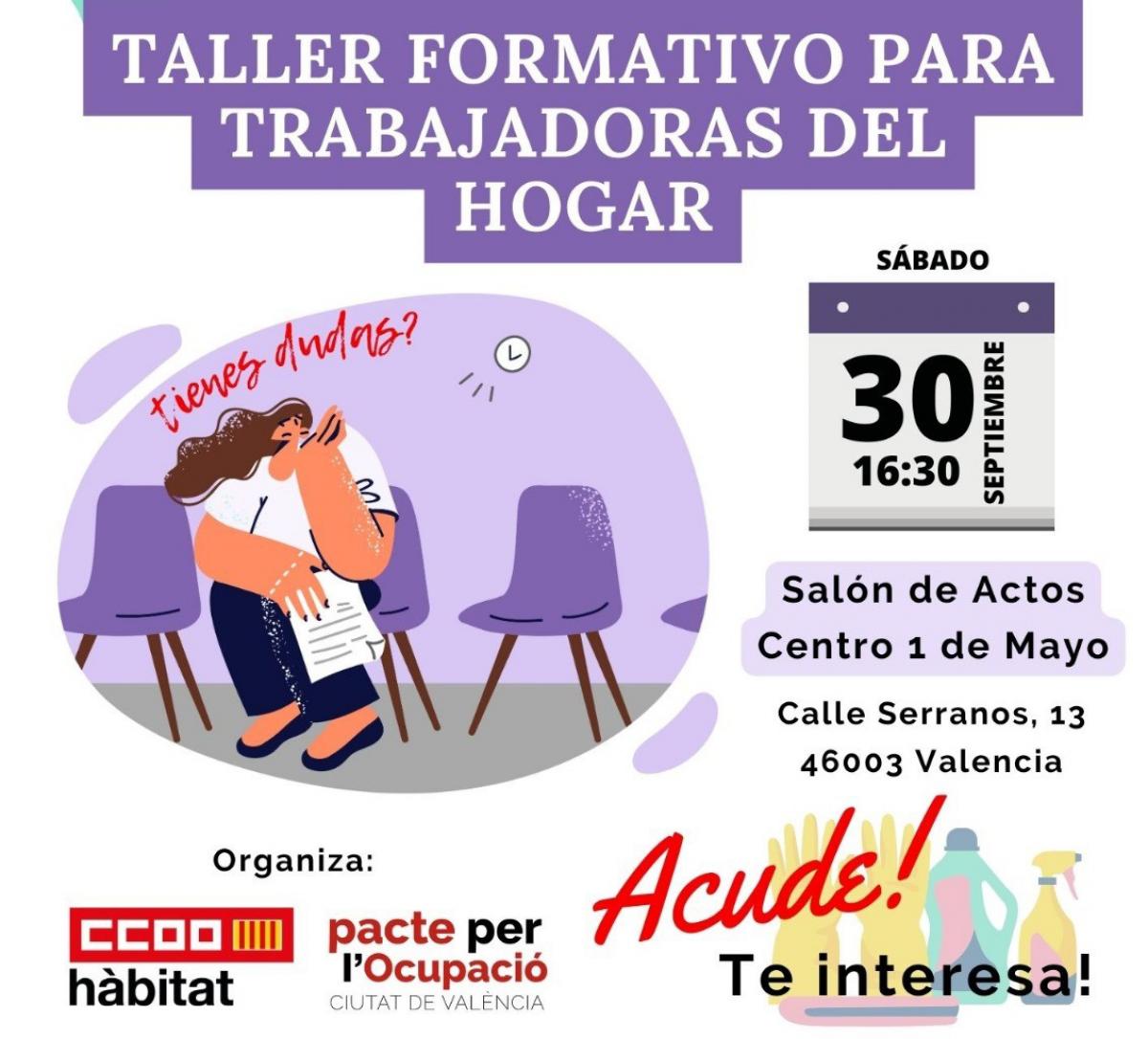 Taller formativo para trabajadoras del hogar.