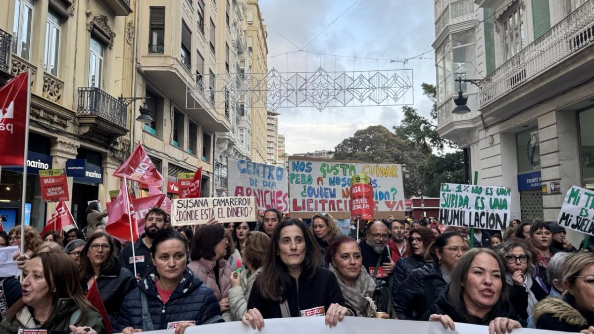 Manifestaci en defensa d'uns serveis socials dignes