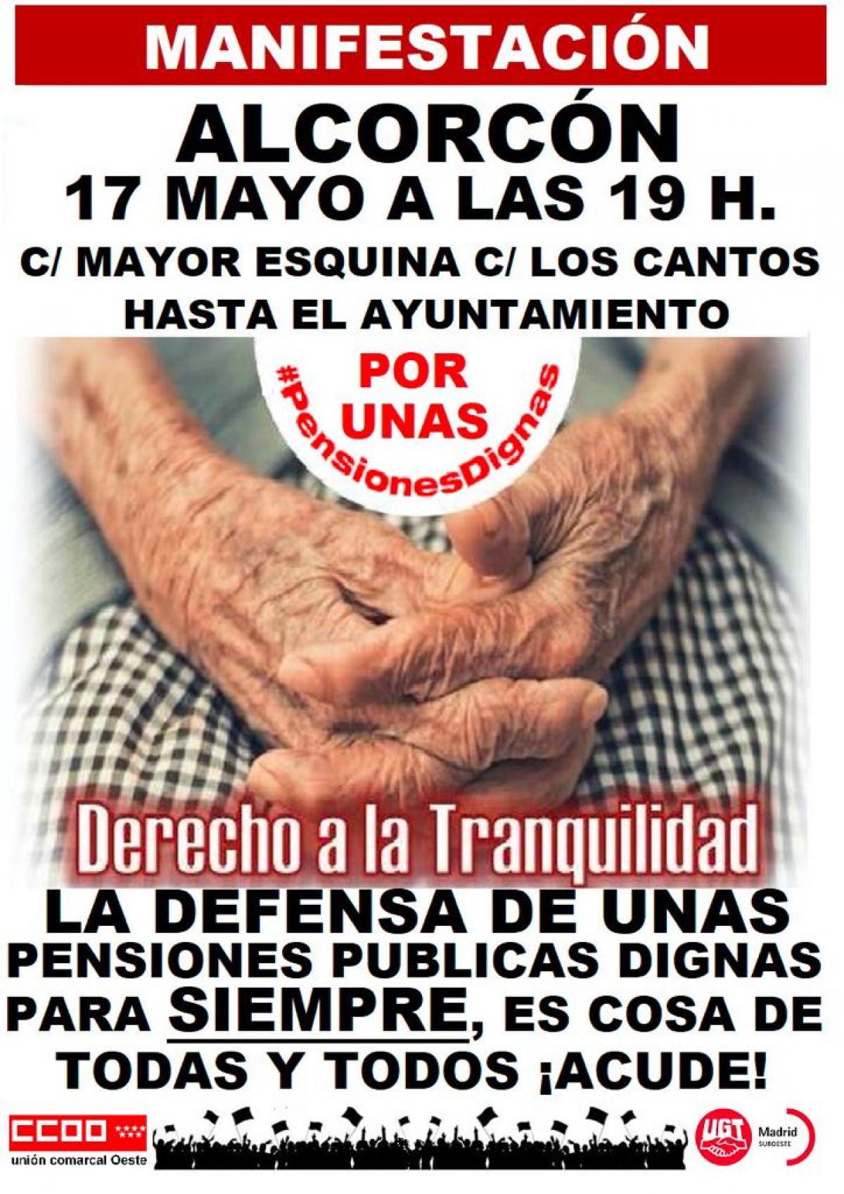 Manifestacin en Alcorcn en defensa de unas pensiones dignas