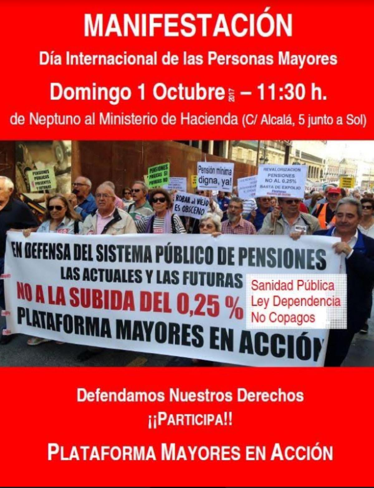 Manifestacin en Madrid por el Da Internacional de las Personas Mayores