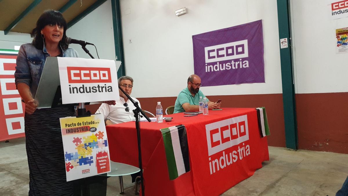 Garbie Espejo, en la asamblea de esta maana en Zafra