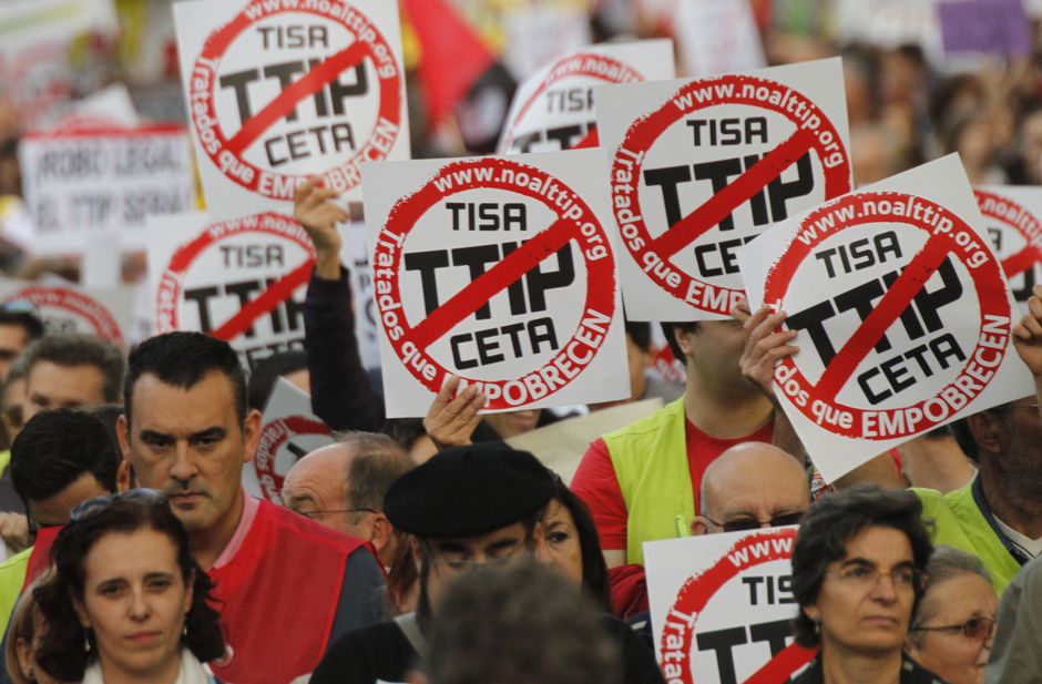Manifestacin contra los tratados de libre comercio