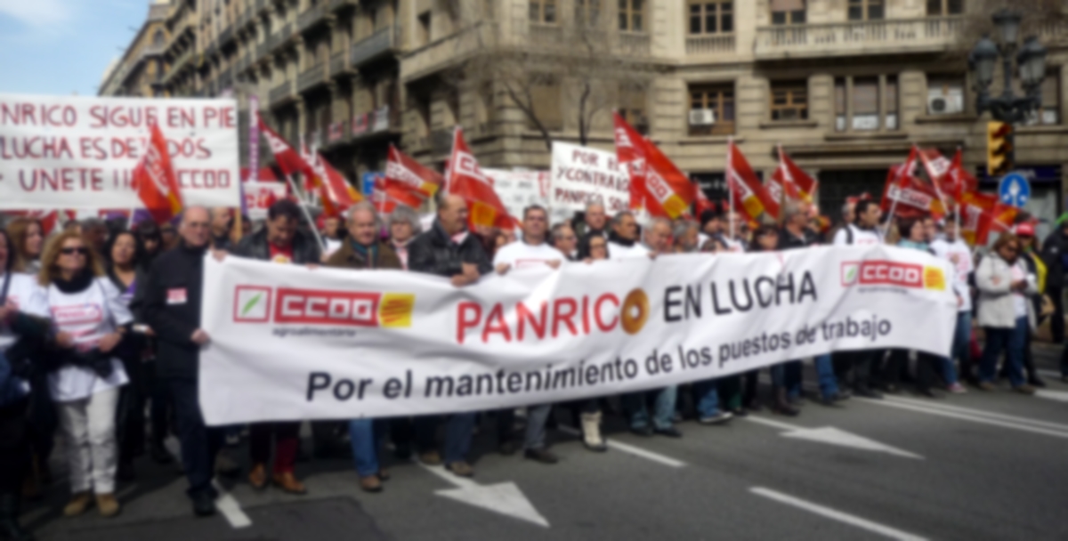 Foto de archivo. Movilizacin de los trabajadores y trabajadoras de Panrico contra el ERE