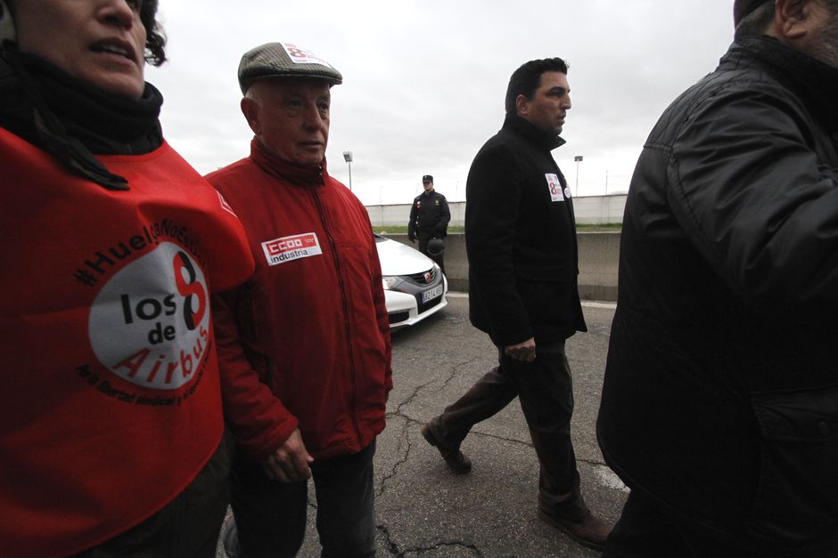Juicio a los 8 de Airbus, primer da, manifestacion en Getafe y entrada al juicio