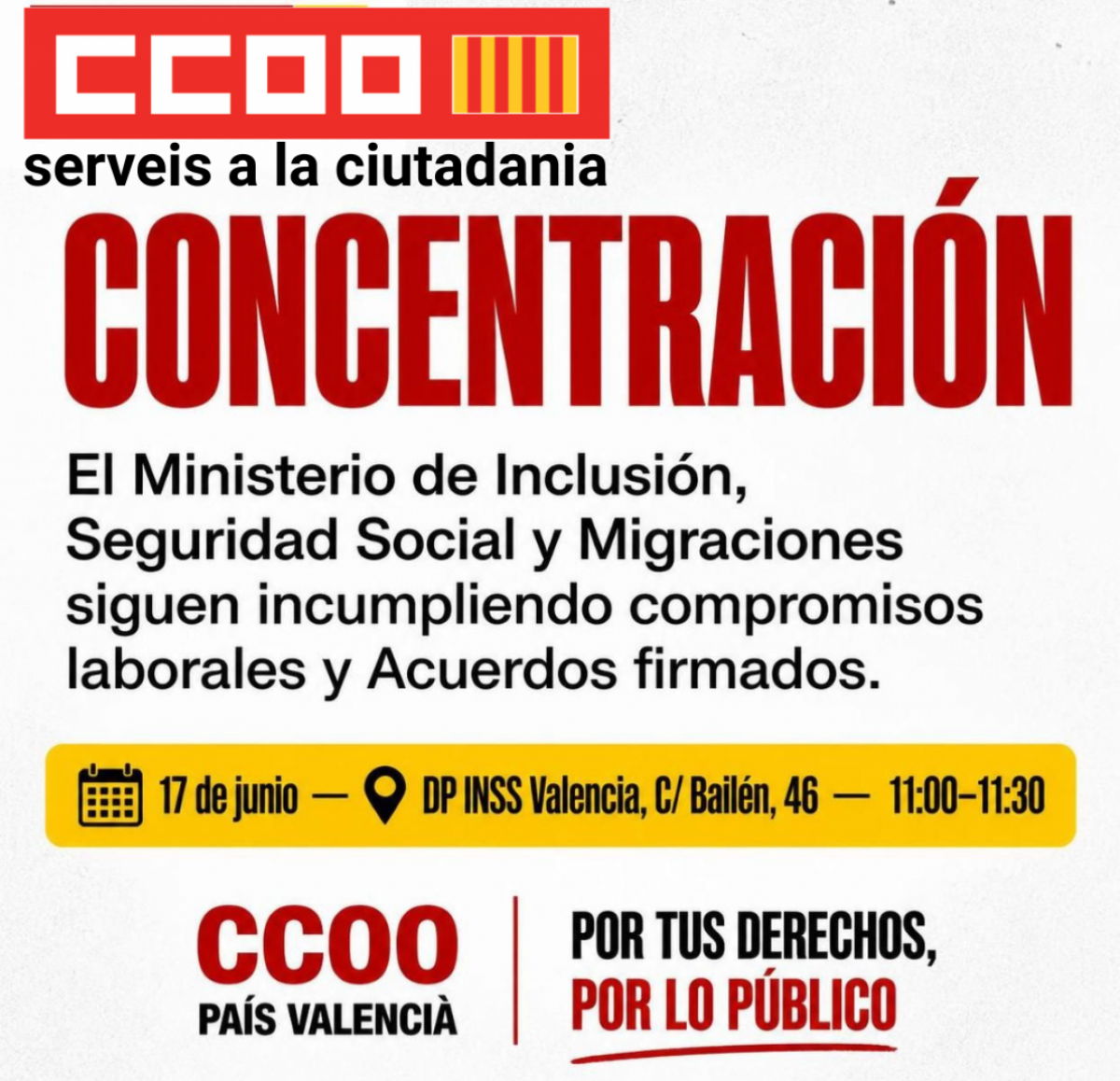 Concentración ante el INSS.