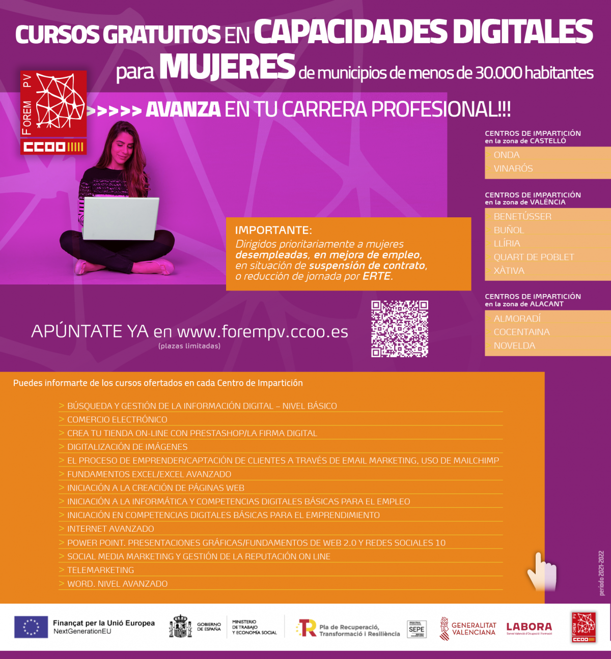 Cartell informatiu cursos capacitats digitals