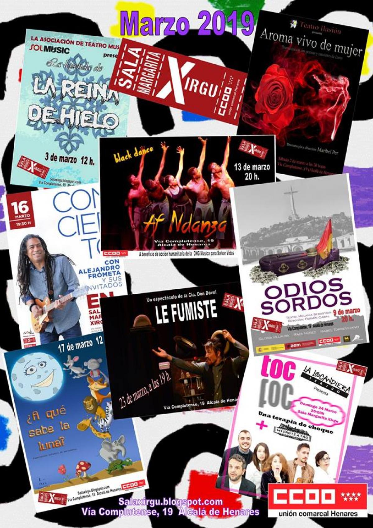 Programacin de la Sala Margarita Xirgu de CCOO en marzo de 2019