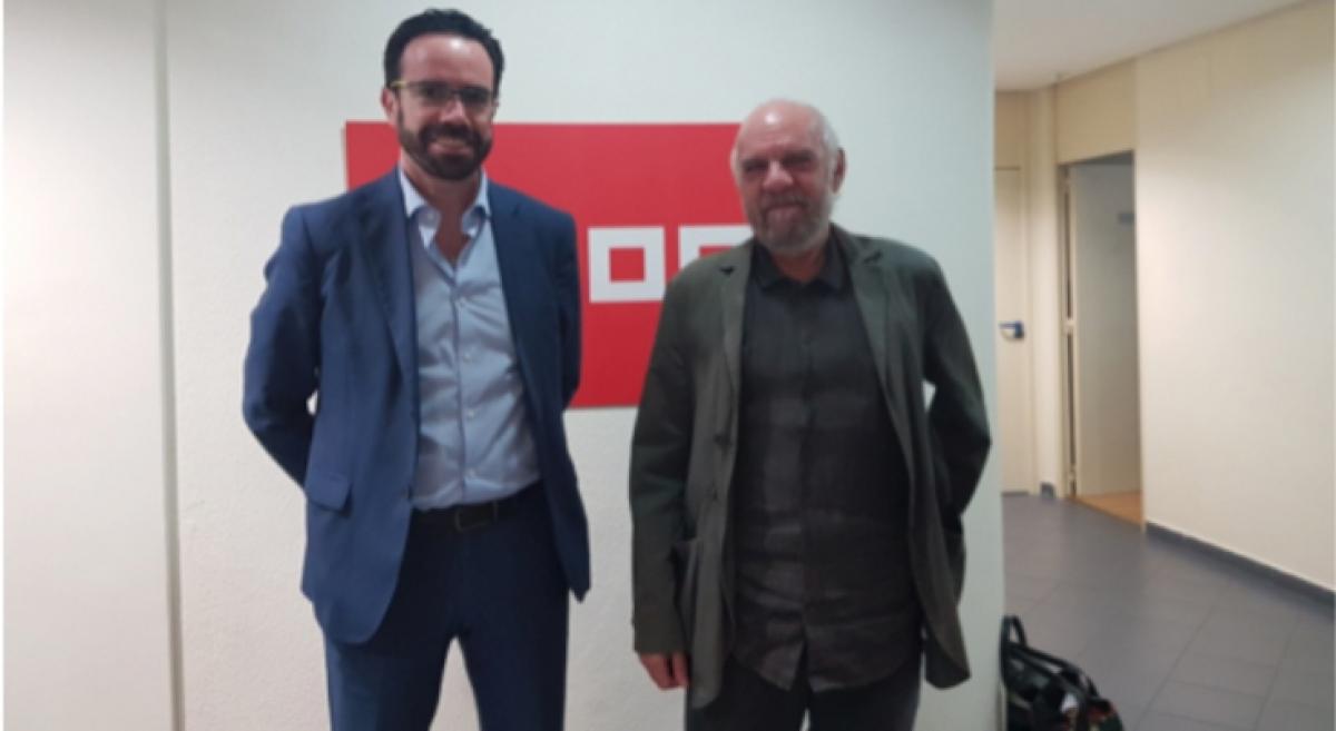 Alejandro Blanco, el ponente de la primera sesin de trabajo y Jorge Aragn, moderador