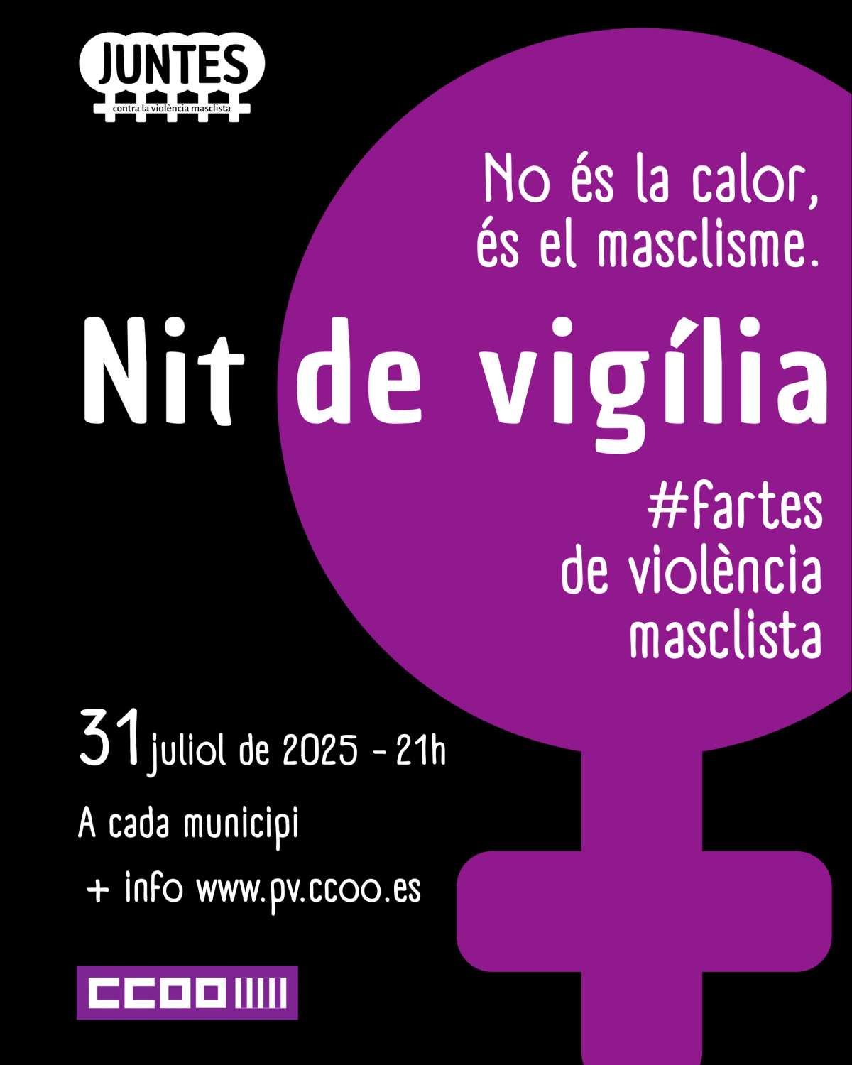 Cartell de la vigilia contra la violencia masclista