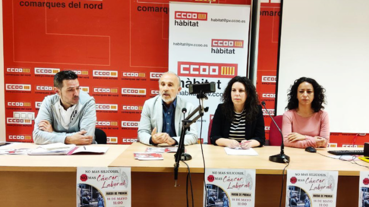Presentacin en Castelln de la campaa de CCOO del Hbitat "No ms Silicosis, No ms Cncer Laboral"
