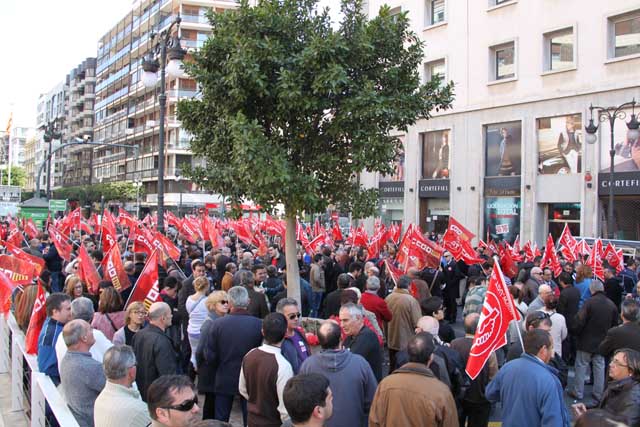 Momento de la concentracin, hoy en Valencia.