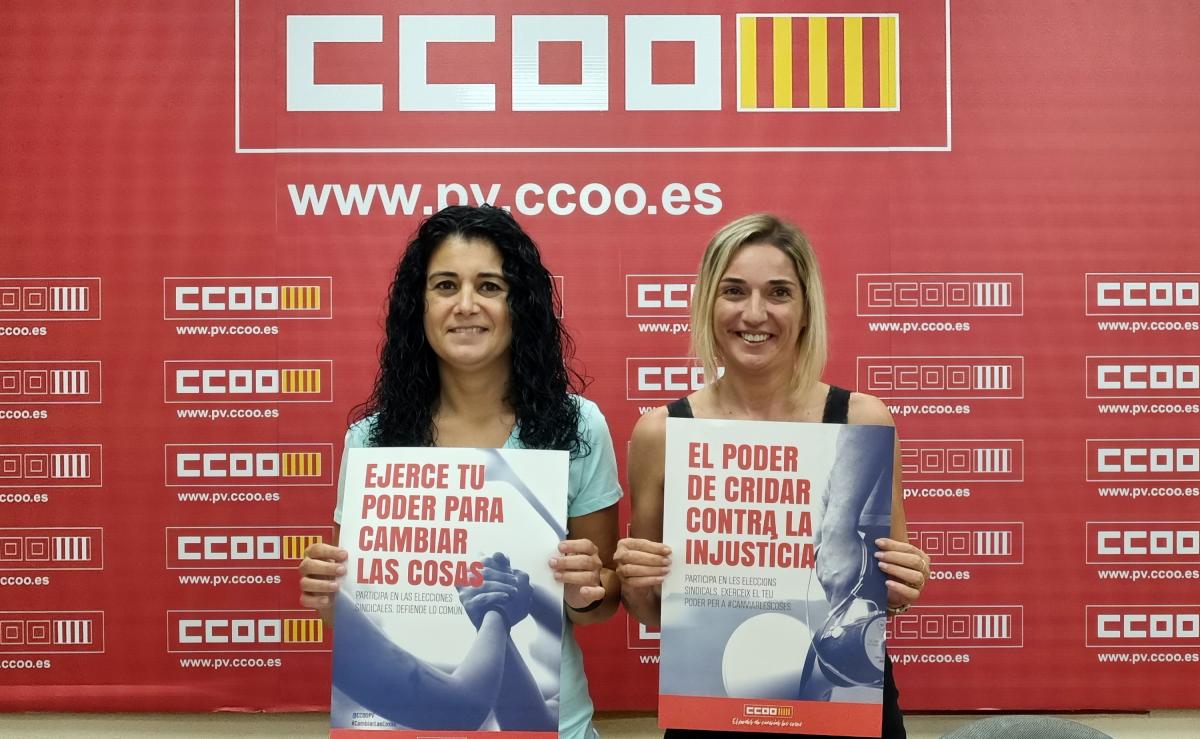 La secretria general de CCOO PV, Ana Garca i la responsable d'Eleccions Sindicals, Nria Lzaro.