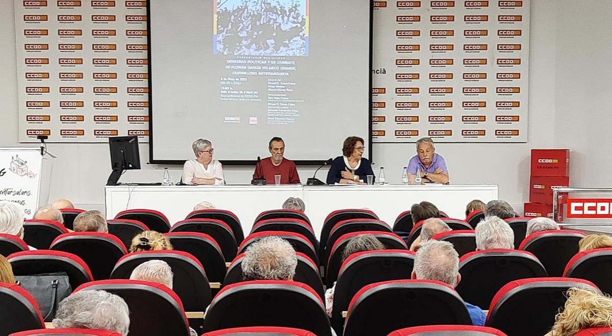 Momento de la presentacin en el saln de actos de la sede de CCOO PV en Valencia
