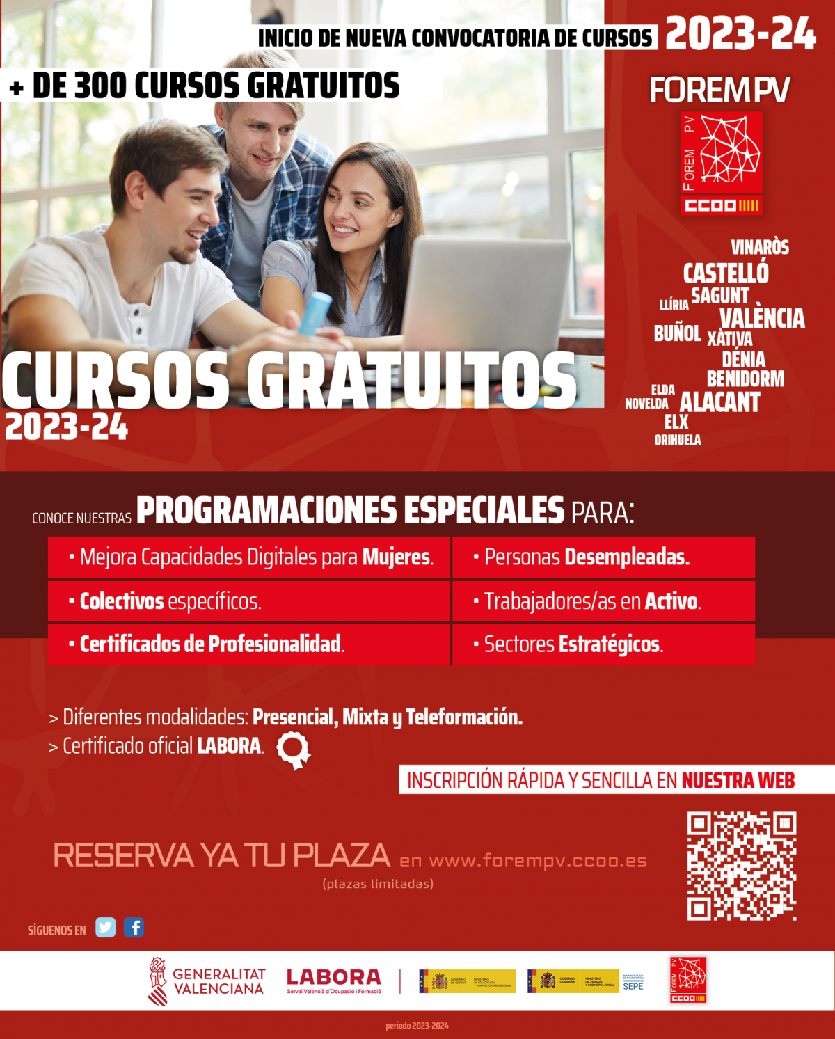 Cursos de formacin para el empleo de FOREM PV.