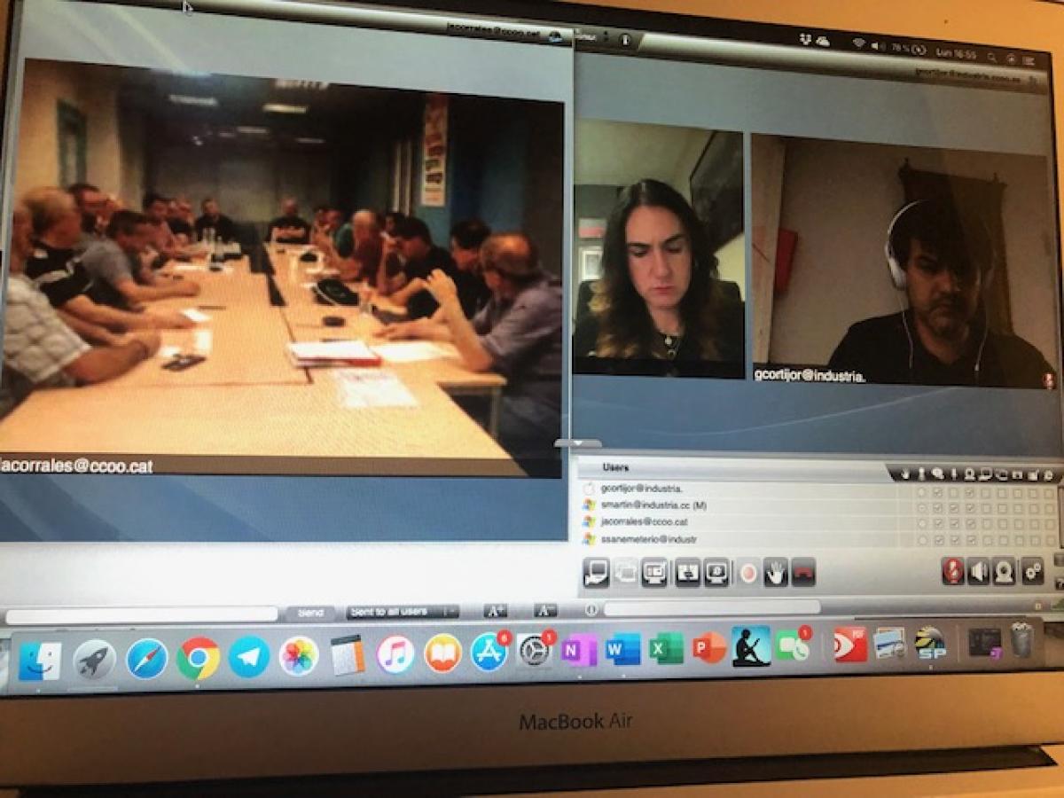 El responsable de Bienes de Equipo de CCOO de Industria se conect a la reunin por videoconferencia