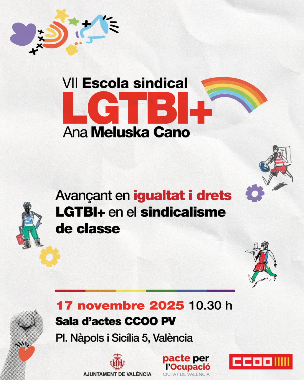Cartell VII Escola sindical LGTBI+ Ana Meluska Cano.