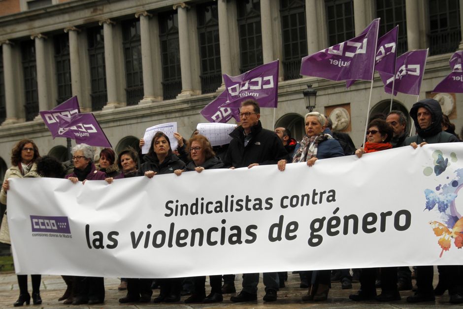 Concentracin de CCOO de Madrid contra la violencia machista