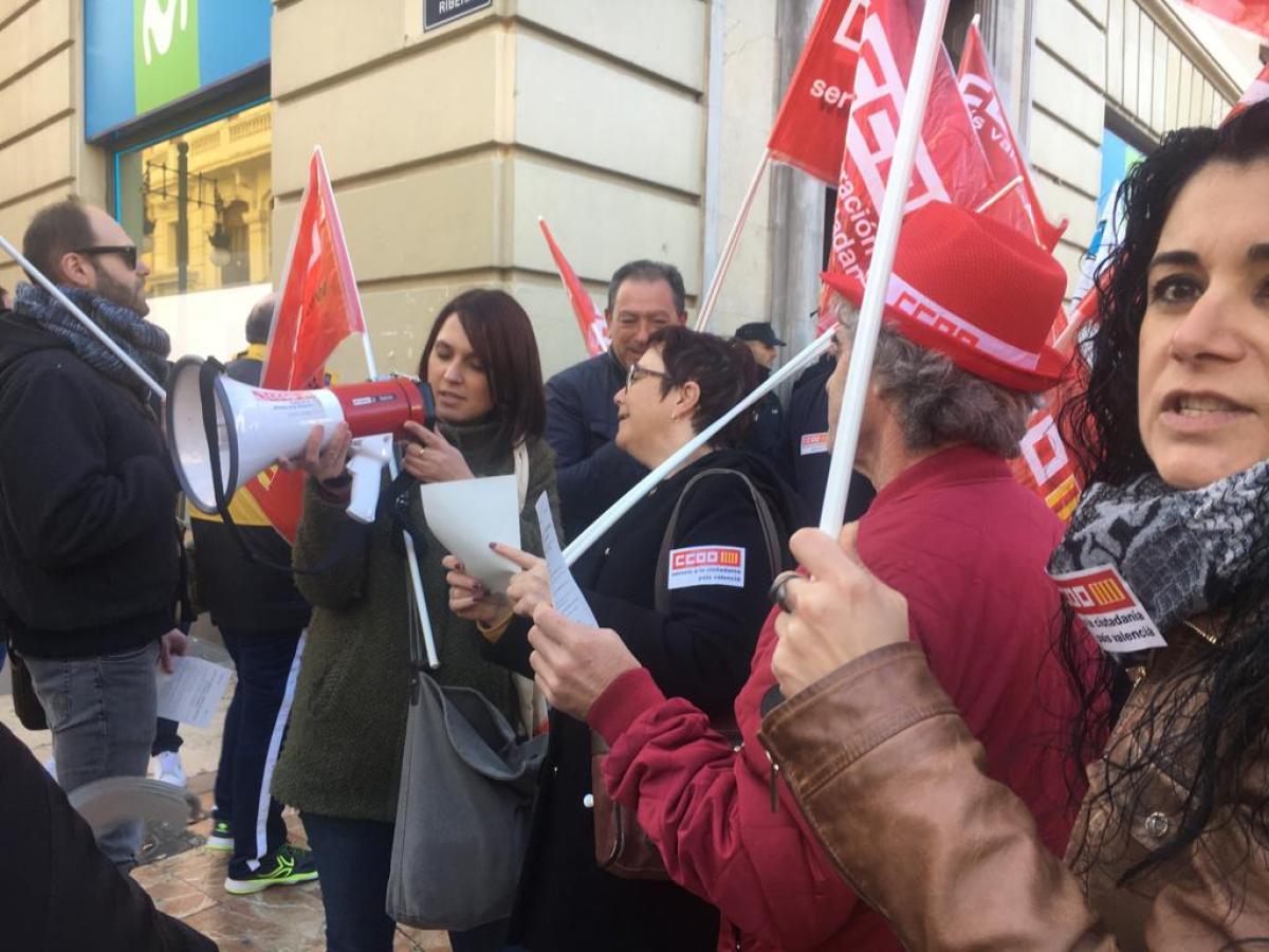 Imagen de archivo de movilizaciones ante la empresa en Valencia