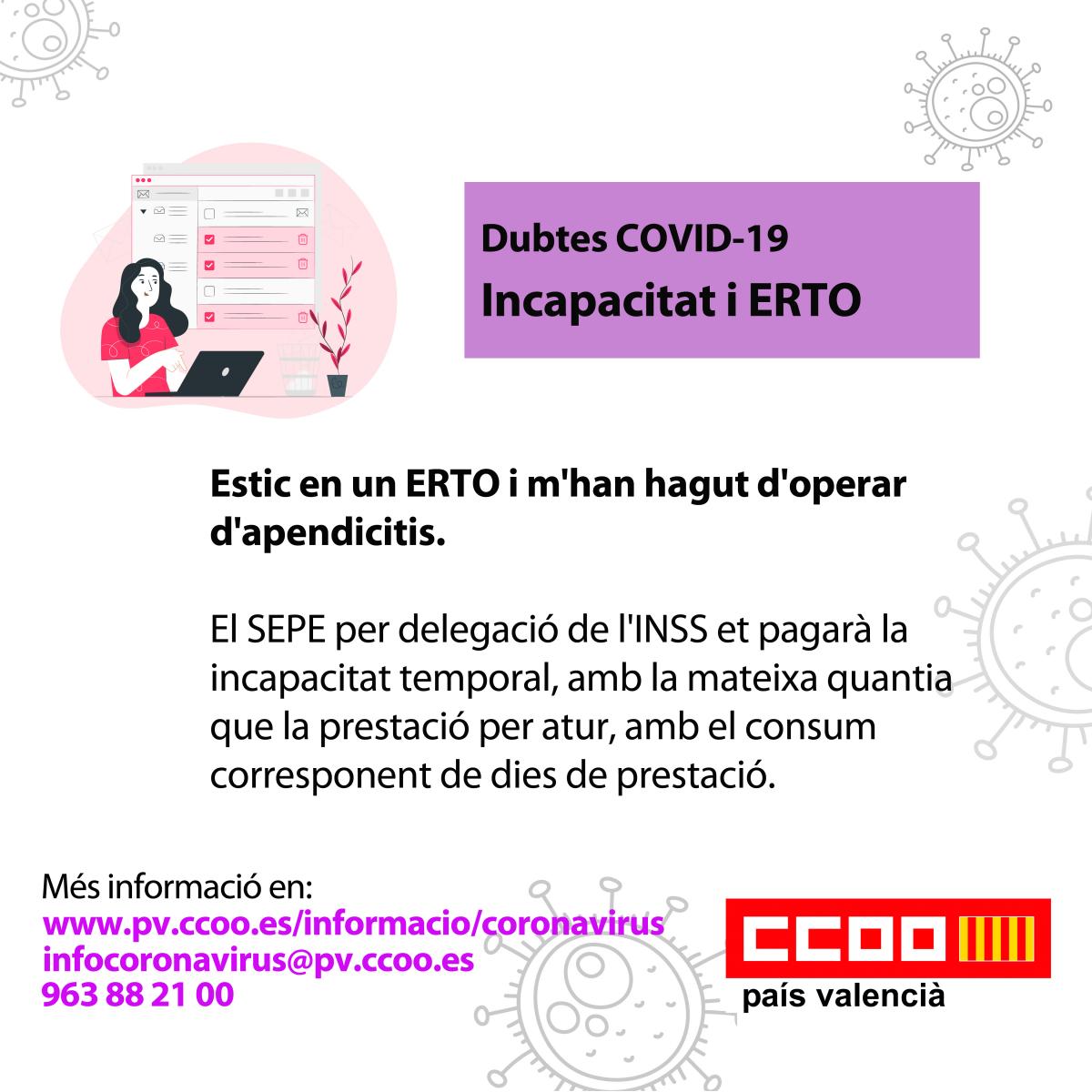 Dubtes COVID-19. Incapacitat i ERTO.