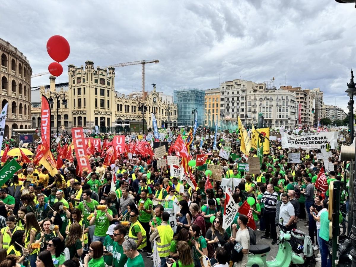 La manifestació de la vaga indefinida docent a València farà història