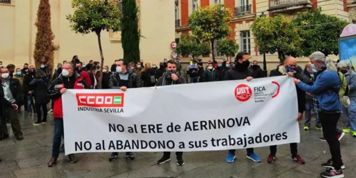 Foto de archivo de la movilizacin de los y las trabajadoras de Aernnova