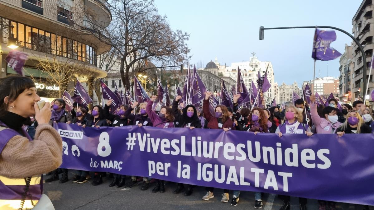 Pancarta de CCOO PV a Valncia.