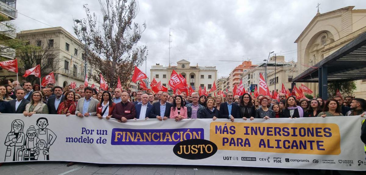Concentració per un FinançamentJust i més inversions per Alacant