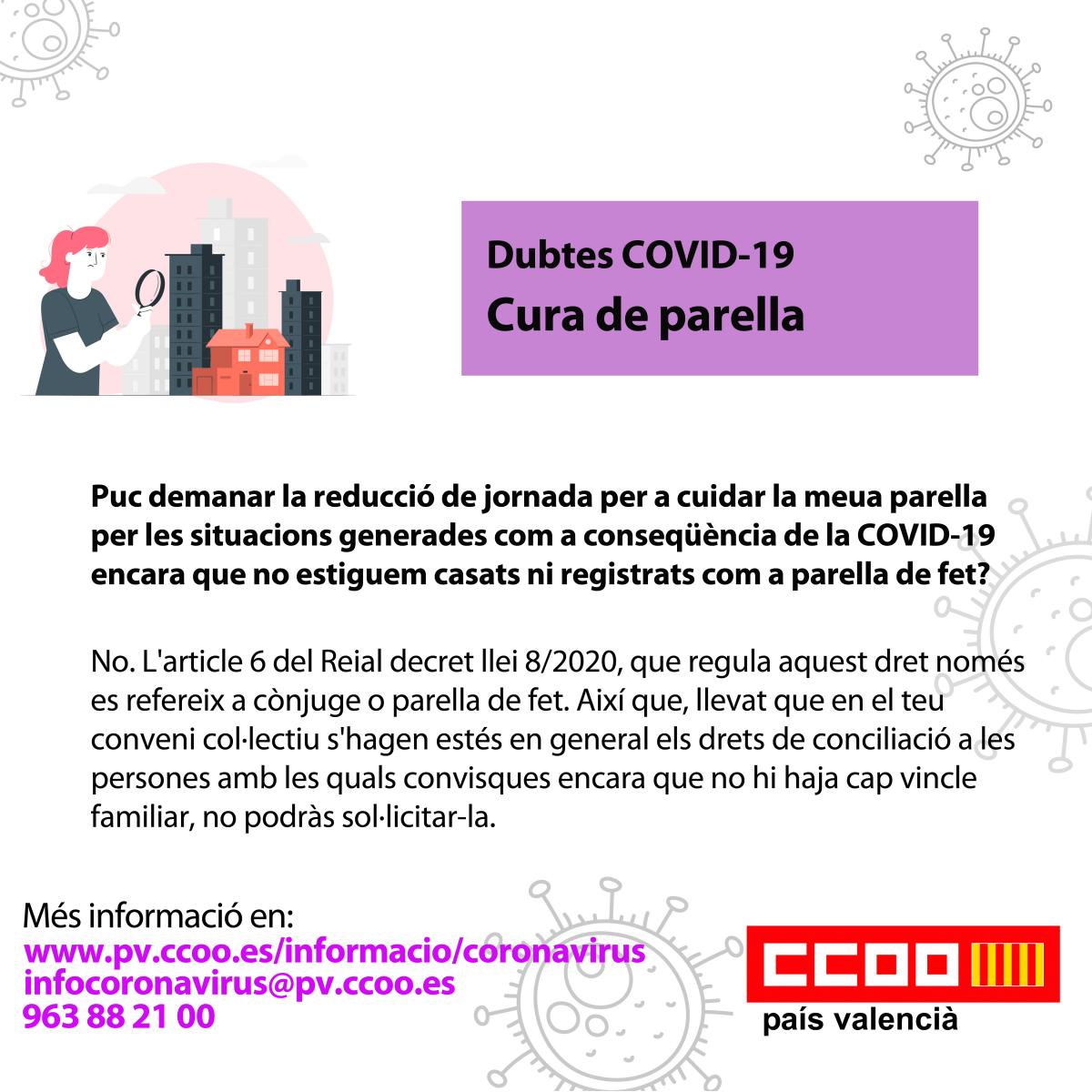 Dubtes COVID-19. Reducci per cura de parella.