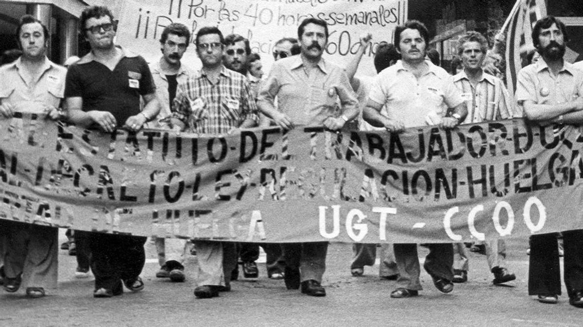 Manifestacin de CCOO y UGT por el derecho de huelga. Valencia 1979. Archivo FEIS