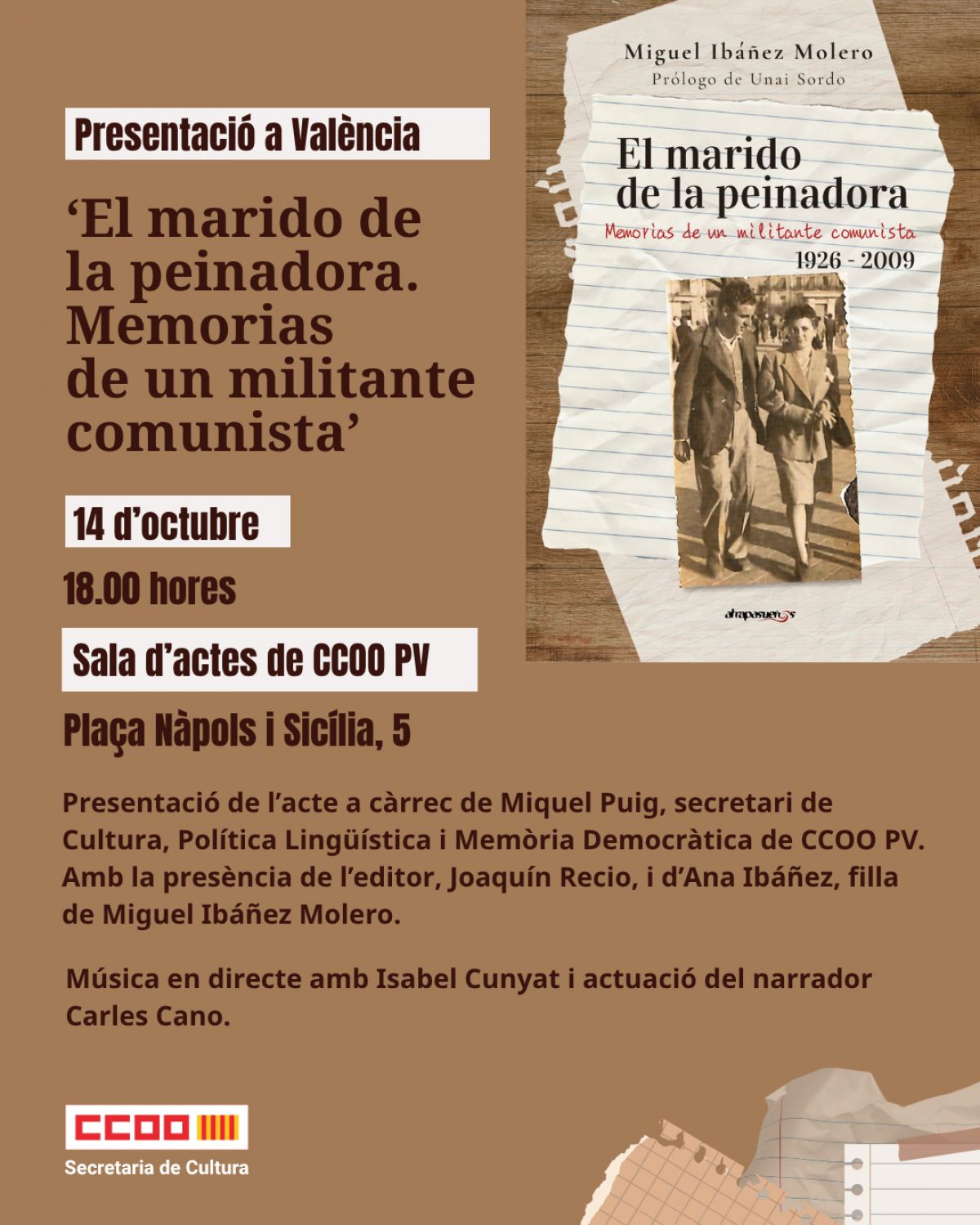 Acte de presentació a la seu de CCOO PV.