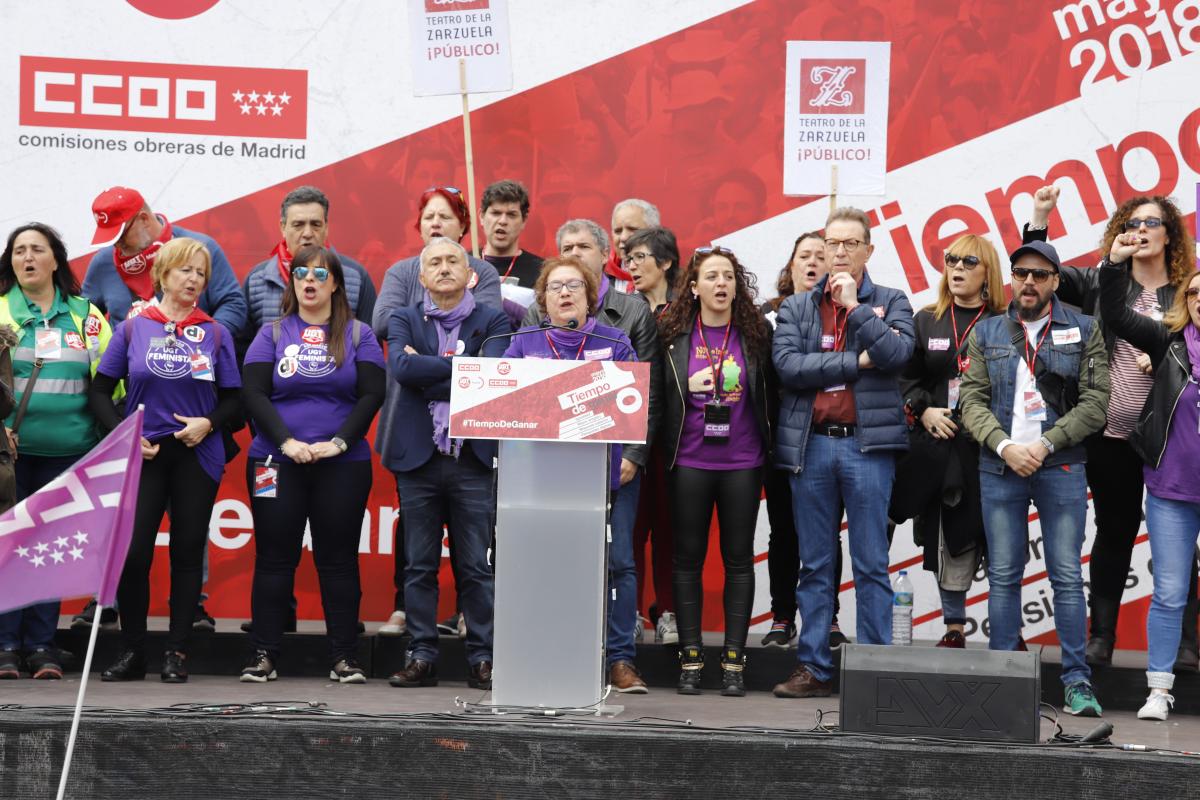 Intervenciones al final de la manifestacin, en la Puerta del Sol