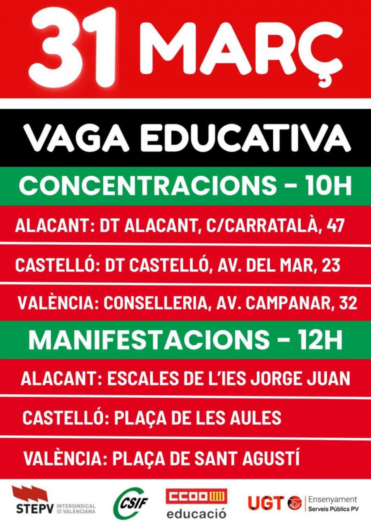 Cartell mobilitzacions ensenyament